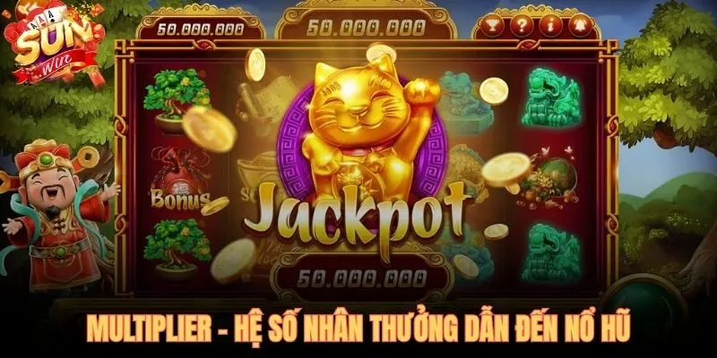 Multiplier mèo tài lộc leo thang từ x1 đến x8 qua mỗi cascade